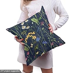 Lunarable Paint Fabric by The Yard, Botanical