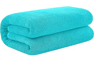 DAN RIVER 100% Cotton Premium Bath Sheets – 550 GSM (40x80 Inches) Highly Absorbent and Quick Dry Extra Large Luxury Bath Towels – Super Soft Towels for Bathroom, Hotel, Aqua Pack of 1