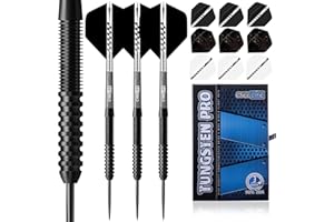 CyeeLife Tungsten Darts 23g Steel Tip,Steel Tip Darts Set with PC Shafts + Tungsten Barrels + Dart Flights + Dart Sharpener,P