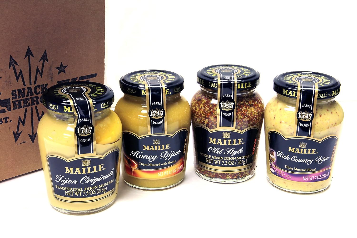 NEW! Maille Dijon Mustards 4 Flavor Variety Dijon