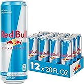 Red Bull Sugarfree Energy Drink | contains caffeine, taurine, B-vitamins, sweeteners, and water, 20 fl oz, pack of 12 cans