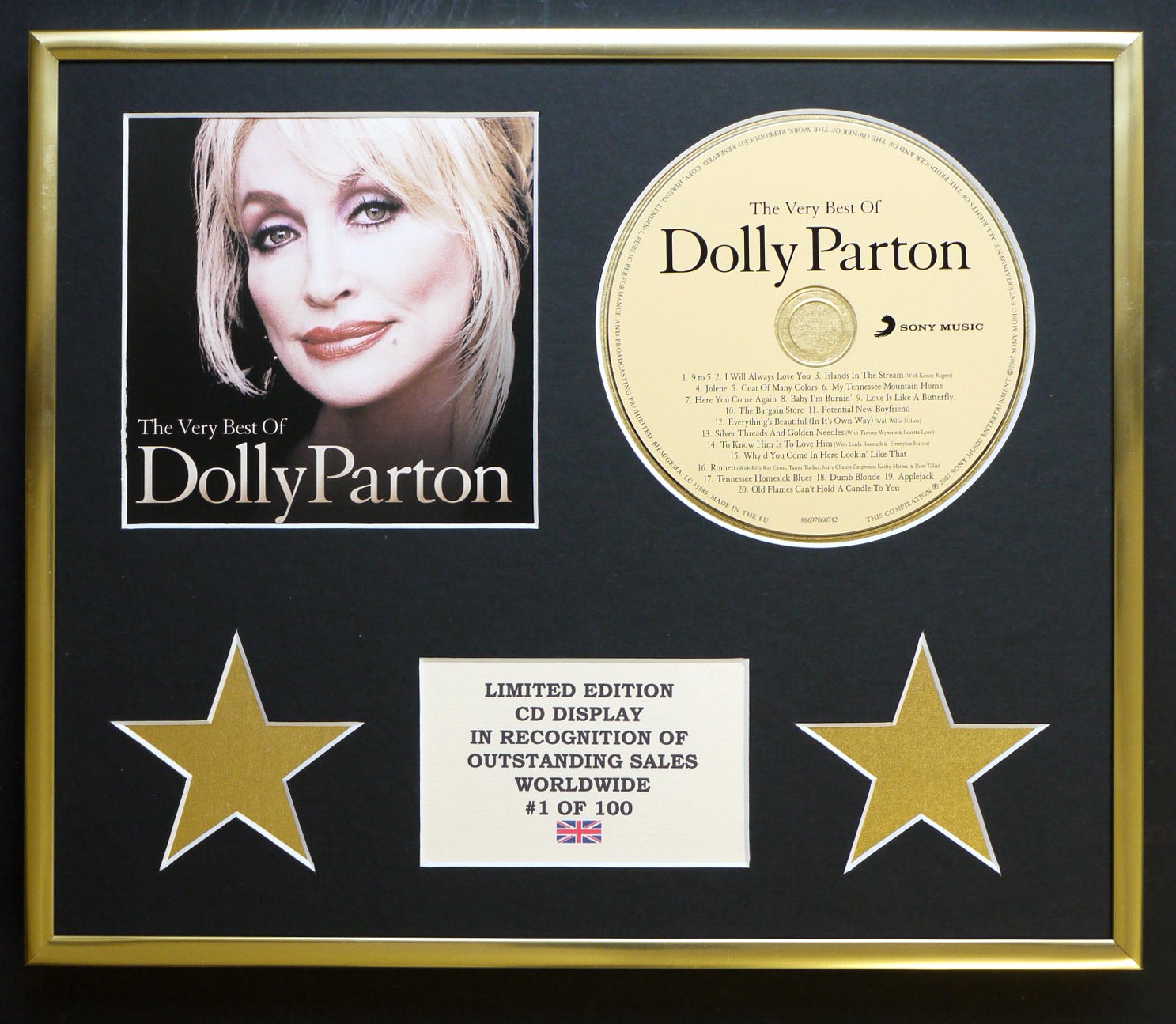 DOLLY PARTON/CD DISPLAY/LIMITED EDITION/COA/THE VERY BEST OF
