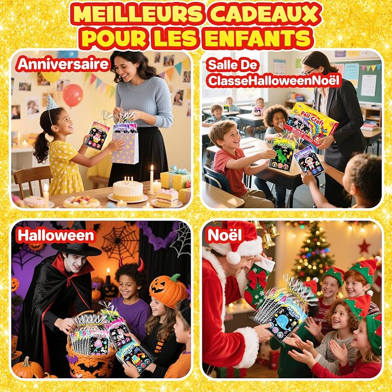 Feuilles pour Art du Foil - Livre de Coloriage et Activité Créative 2 en 1, Cadeau d'Anniversaire ou Scolaire pour Enfants de 4-10 Ans, Loisirs Créatifs pour Filles et Garçons (Classique 16) — photo 7 sur 7