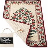 Islamic Travel Prayer Mat for Men &amp; Women, 43" x 28", Crimson | Foldable Travel Prayer Rug, Portable &amp; Machine Washable, Modern Design for Home, Office &amp; Mosque Use