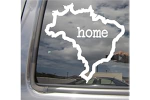 RIGHT NOW DECALS Brazil Brasil Home Country Outline - Brasilia Rio de Janeiro Sao Paolo - Cars Trucks Moped Helmet Hard Hat Auto Automotive Craft Laptop Vinyl Decal Store Window Wall Sticker 07100