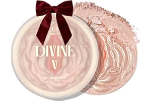SELESTIA BEAUTY Powder Highlighter Makeup – Divine V – Radiant Glow for All Skin Tones, Easy-to-Apply, 0.53 oz
