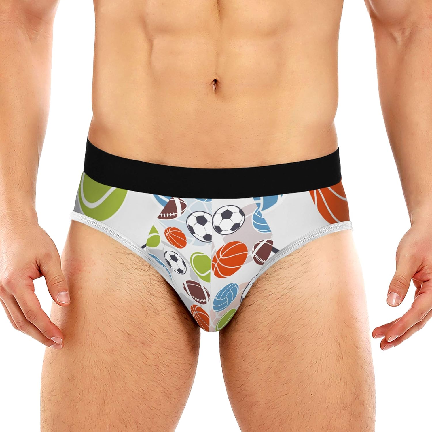 Mens SXXXL Colorful Sport Balls Underwear Low Rise Polyester