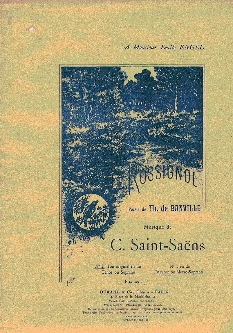Saint Saens Le Rossignol Para Voz Alta Y Piano Saint Saens Amazon Com Books