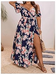 Floerns Women's Plus Size Cold Shoulder Short