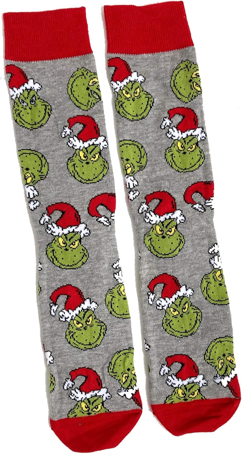 Mens The Grinch Christmas Hat Red Topped Socks 611 UK / 3945 Eur / 7
