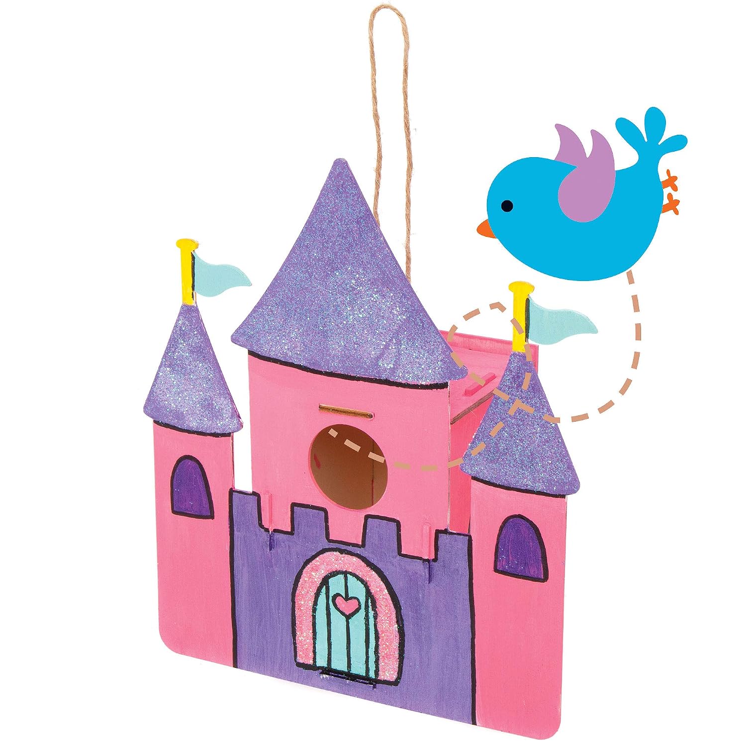 Baker Ross AT996 Castle Wooden Birdhouse Kits, Pack of 2 - Image 4
