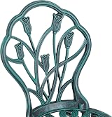 Yaheetech 3 Piece Patio Bistro Set Round Aluminum Table Two Chairs Green view 9