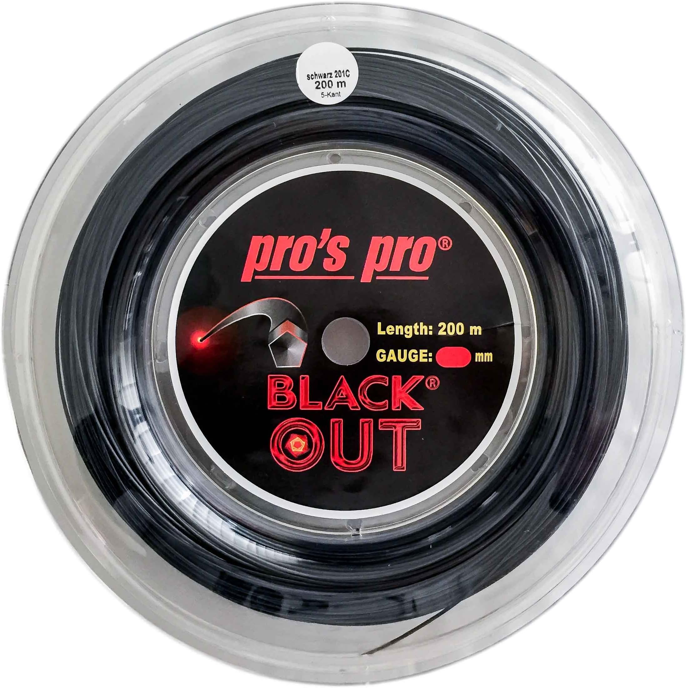 Pro's Pro BlackOut - Black Tennis String 200m Reel