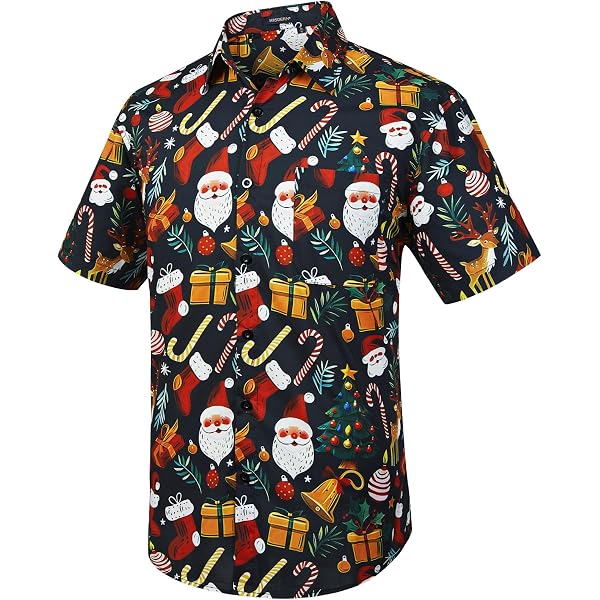 Decktt Men's Hawaiian Shirt - Manatee & Starfish Print, Short Sleeve, Loose Fit, All-Poly Fabric