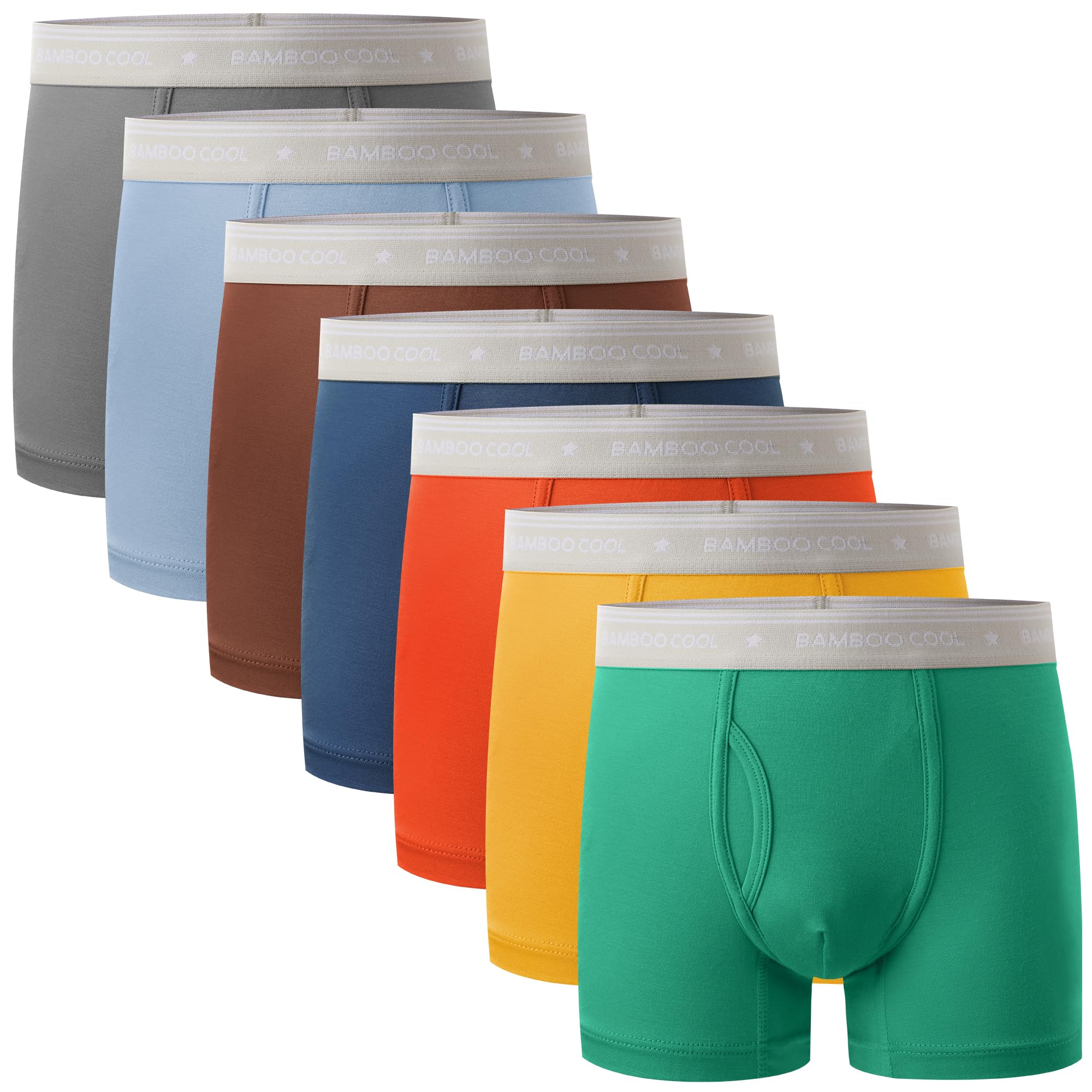 Photo 1 of BAMBOO COOL Boys’ Boxer Briefs Underewar for Boy Multicolor Week Theme 7 Pack with Fly Soft and Breathable