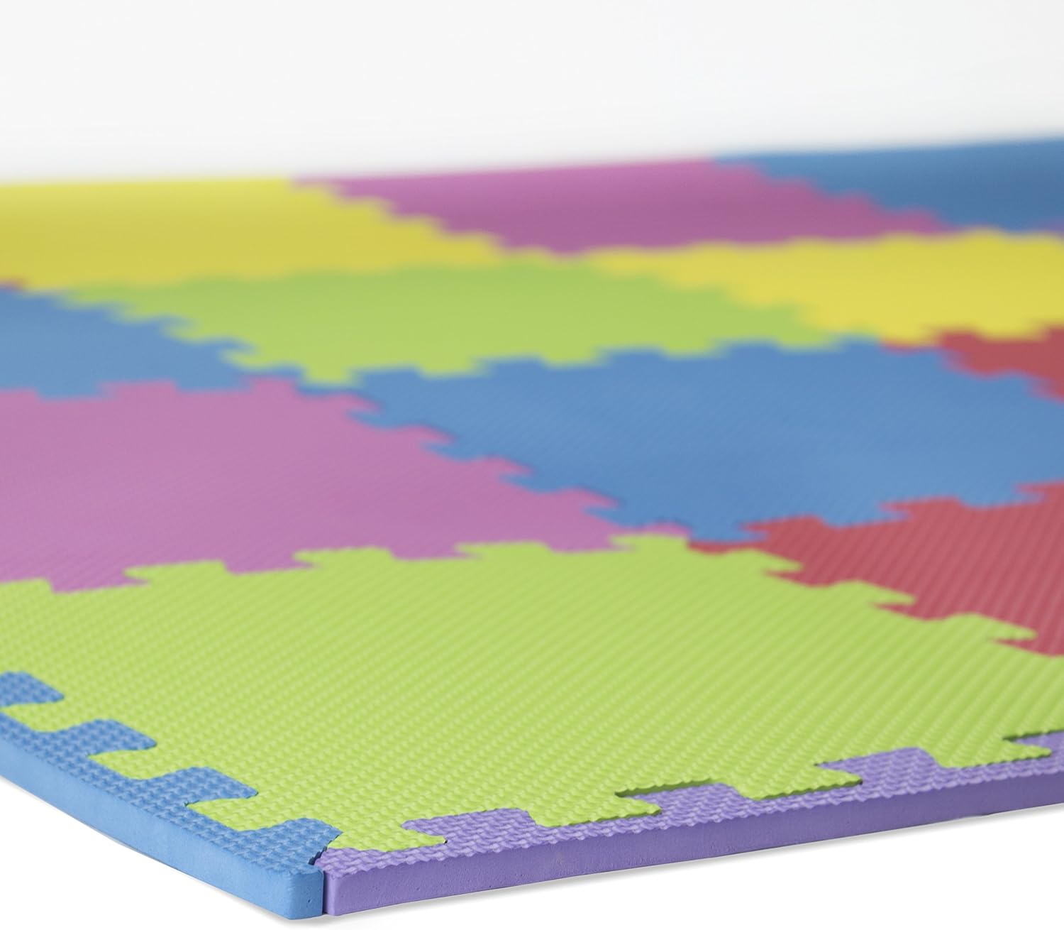 Foam Play Mats (16 Tiles + Borders) Safe Kids Puzzle Playmat | Non-Toxic Interlocking Floor Children & Baby Room Soft EVA Thick Color Flooring Square Babies Toddler Infant Exercise Area Carpet: Toys & Games