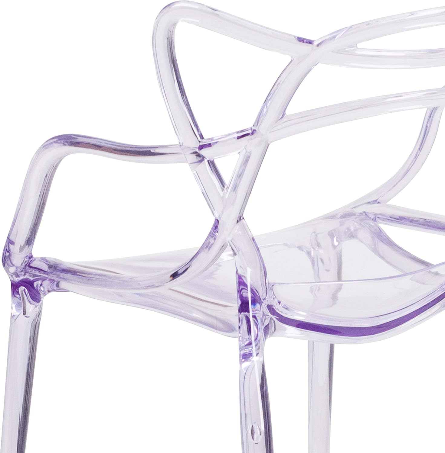 Flash Furniture 4 Pack Nesting Series Transparent Stacking Side Chair: Furniture & Decor