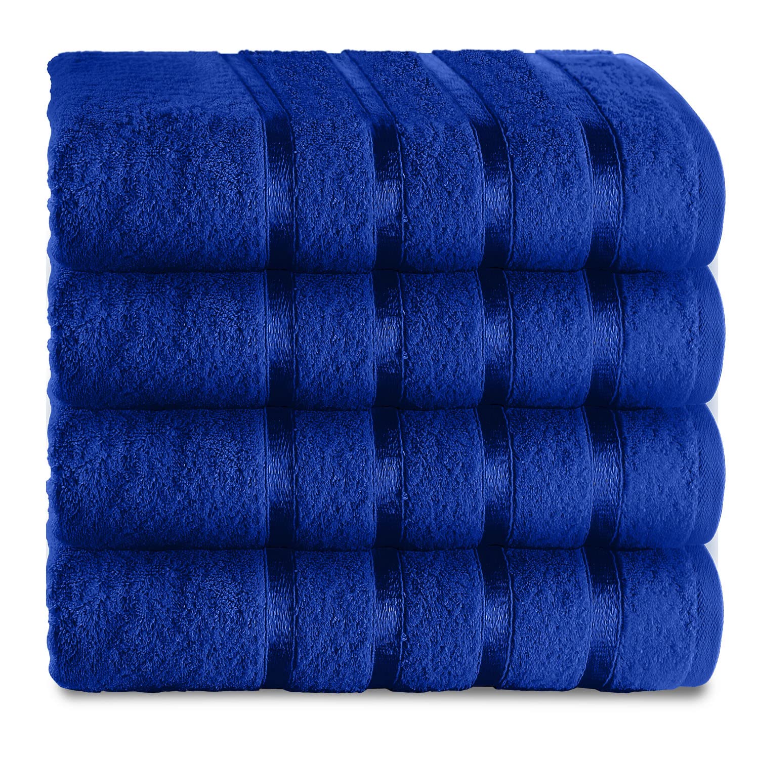 Gaveno Cavailia Egyptian Cotton Thick Absorbent 500 GSM Kensington Hand Towel [ Pack of 4-Royal Blue (50x80 cm)