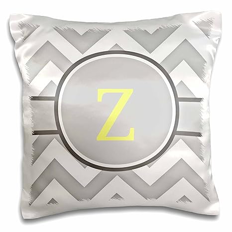 3drose Grey And White Chevron With Yellow Monogram Initial Z