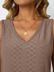 AUTOMET Women Summer Tank Top Eyelet Embroidery