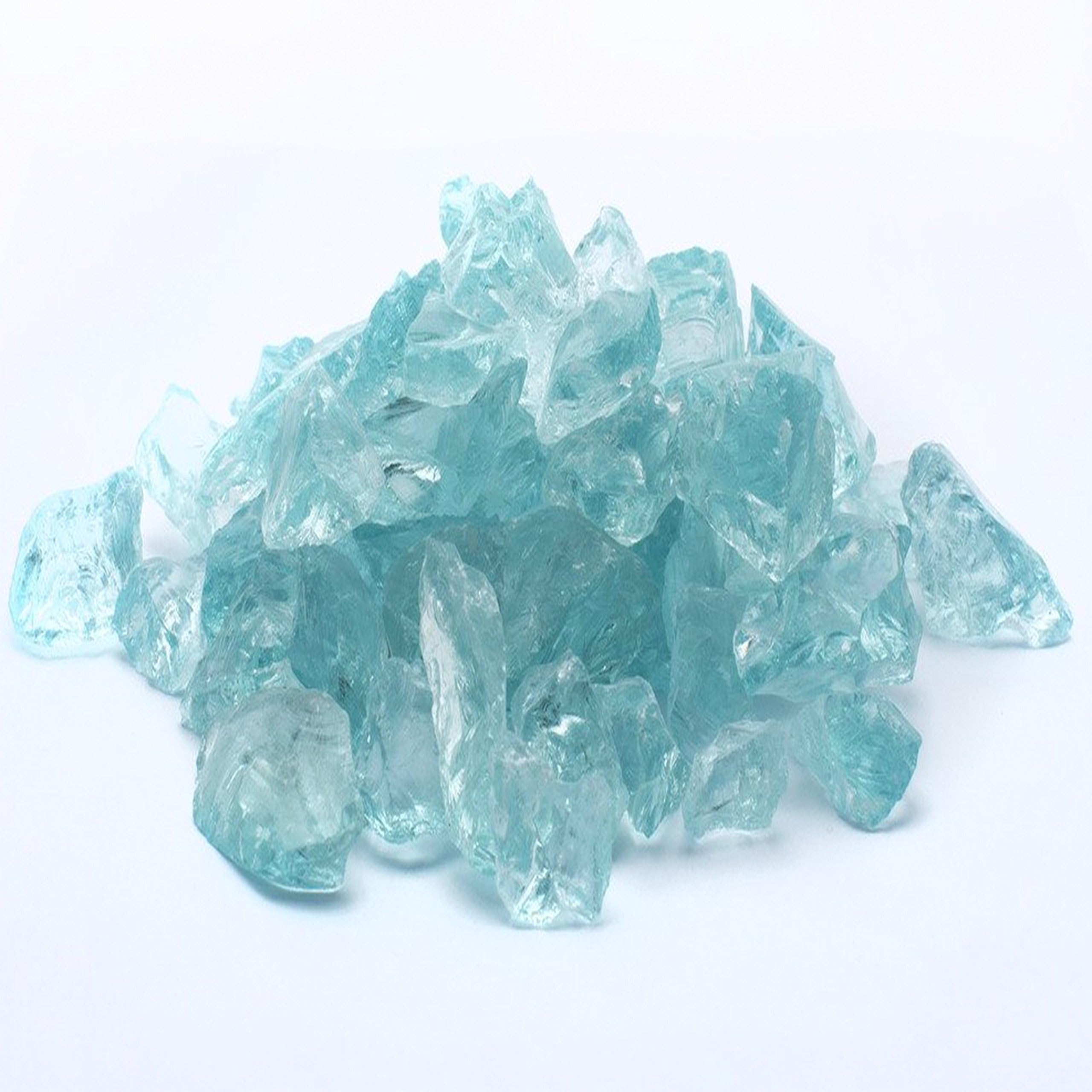 Crystal Teal Fire Glass Chips 10lbs