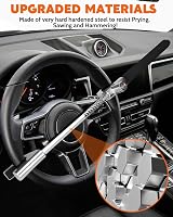Tevlaphee Steering Wheel Lock Universal Heavy Duty 3 Keys Black view 4