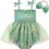 HONGTEYA Baby Girl 1st Birthday Outfit Girl First Birthday Clothes One Year Old Gifts Romper Tulle Summer Newborn Dress