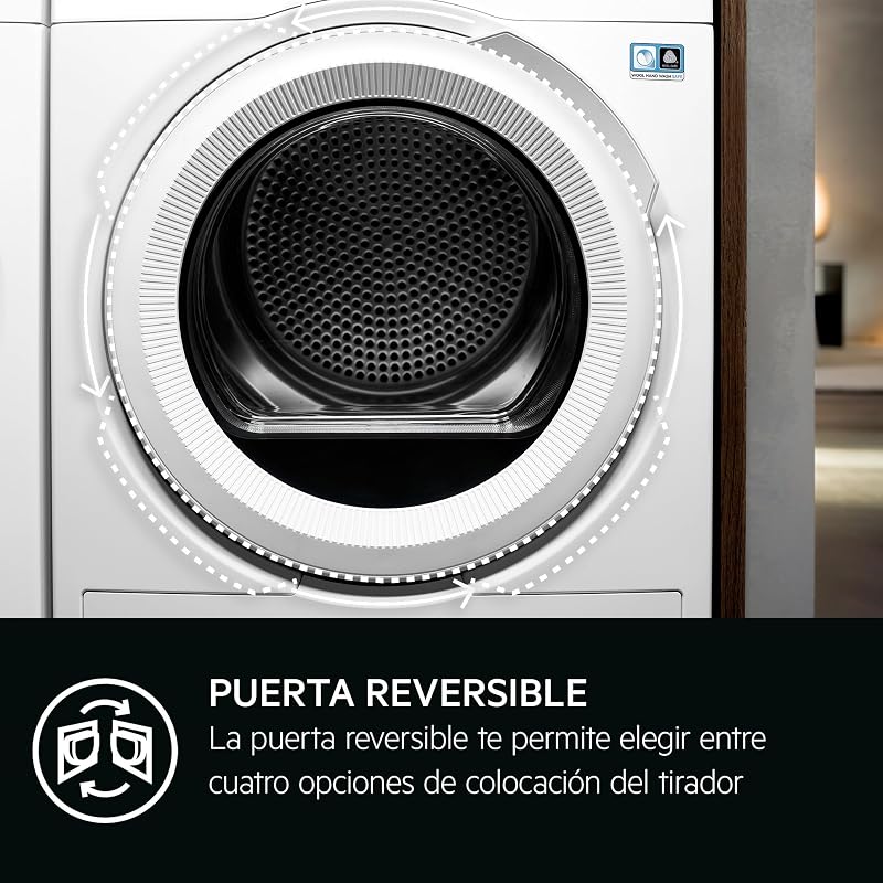 TR718P4OB Secadora com bomba de calor 8 kg série 7000 SensiDry, secagem a baixa temperatura, sensor de carga, ecrã digital, classe de energia D, cor branca
