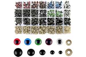 Qceasiy 760PCS Safety Eyes for Crochet,6-14mm Colorful with Washers Stuffed Animals Amigurumi Craft Doll Making Teddy Bear Toy