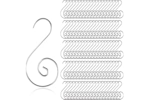 WzioEpul Christmas Tree Ornament Hooks - Swirl Tree Decorative Metal Wire Hangers S-Shape Spiral Xmas Holiday Ornament Hanger for Hanging Decorations (120pcs Silve)