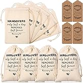 30 Pcs Cotton Muslin Party Favor Wedding Bag 4 x 6 Inch Hangover Bachelorette Bags Drawstring Survival Recovery Kit Bag with 