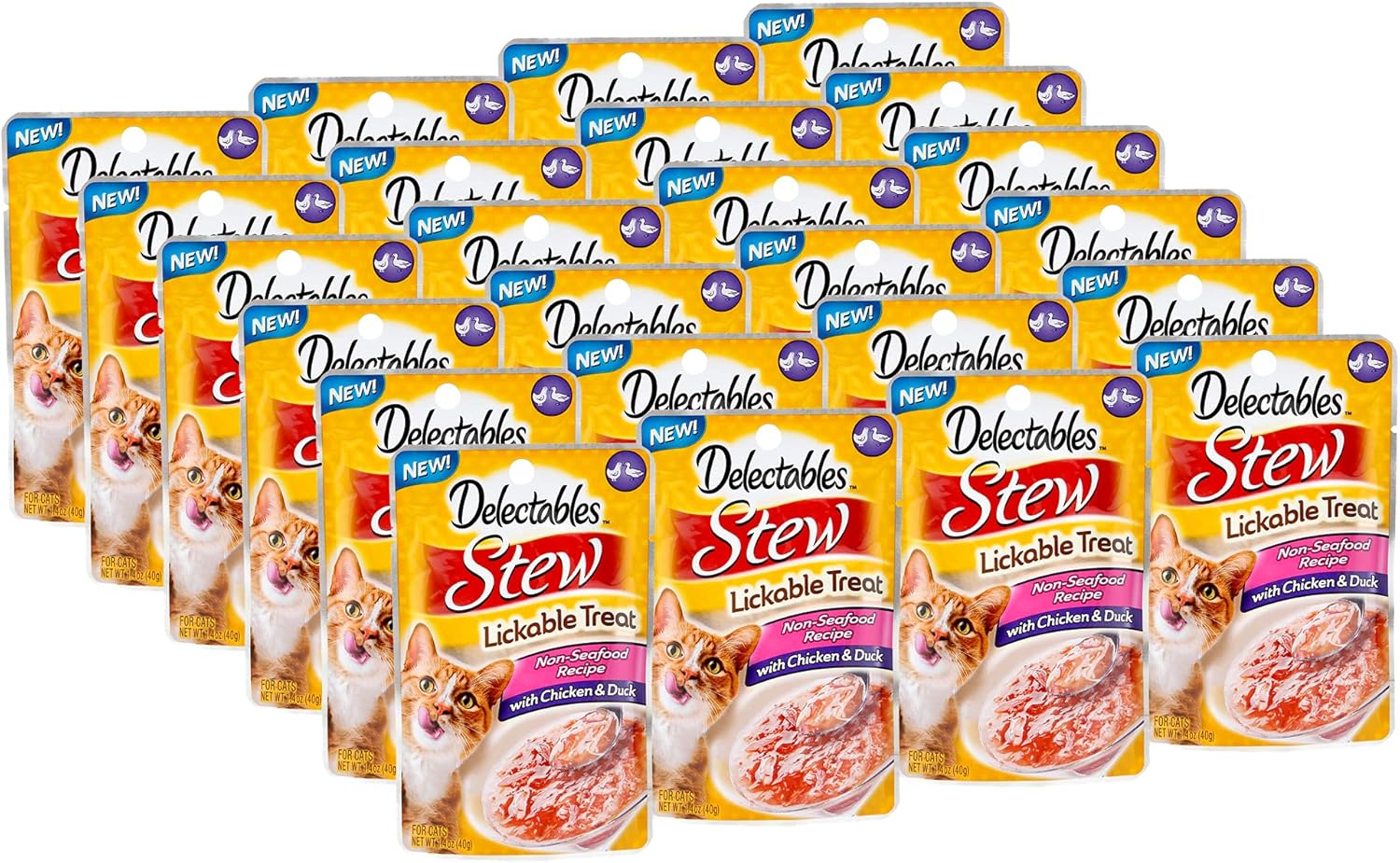 Delectables Stew Non-Seafood Recipe with Chicken & Duck Lickable Wet Cat Treats (Pack of 24)