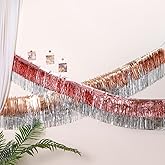 LILF Rose Gold & Champagne Premium Fringe Tinsel Garland for Party Decorations Foil Metallic Tassels Banner Party Streamers for Birthday Wedding Graduation Christmas Home Decor