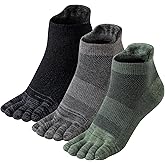ORVYTHA Merino Wool Toe Ankle Hiking Socks Compression Support Breathable Thick Cushion No Show Socks for Women&Men 3 Pairs