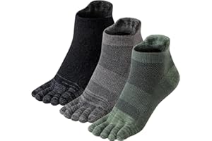 ORVYTHA Merino Wool Toe Ankle Hiking Socks Compression Support Breathable Thick Cushion No Show Socks for Women&Men 3 Pairs