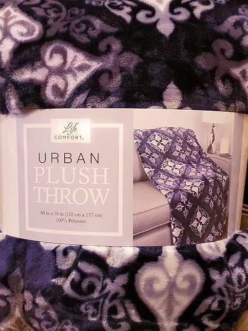 Amazon Com Life Comfort Urban Plush Throw Purple Home Kitchen