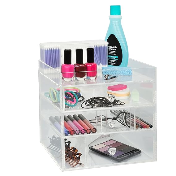 Acrylic Cosmetic Organizer with 3 Drawers, Removable