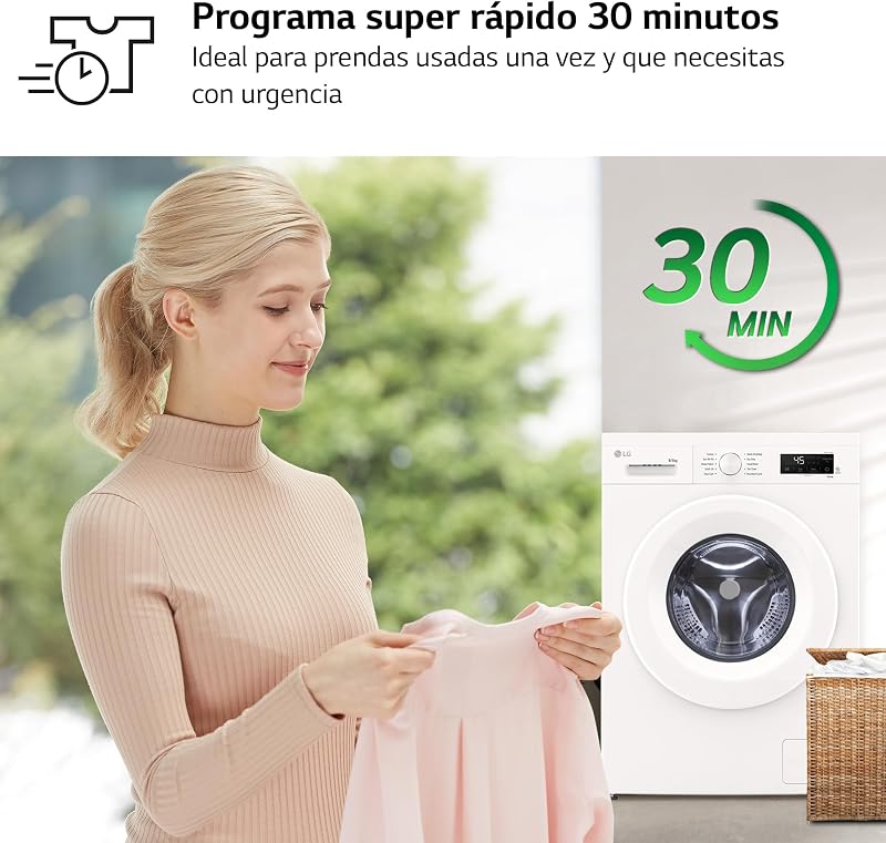 LG W4X1085NWH - Inversor Direct Drive Washer Dryer 8/5kg, 1400 rpm, 6 Motion, Vapor a vapor, Wi-Fi ThinQ, A Classificação (Lavagem) E (Secagem, Série 140, Branco