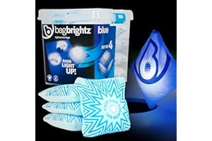 Brightz BagBrightz LED Cornhole Bags, 4-Pack - Cornhole Bean Bags That Light Up - Next Level Gameplay Experience! - 6+ Hours of Glow Time - Sold in Packs of 4 - Select Your Team Colors!