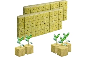 72Pcs Rockwool Grow Cubes - 1.5×1.2×1.2Inch Stonewool Starter Plugs for Rapid Plant Growth - Starter Cubes Plugs with Holes f