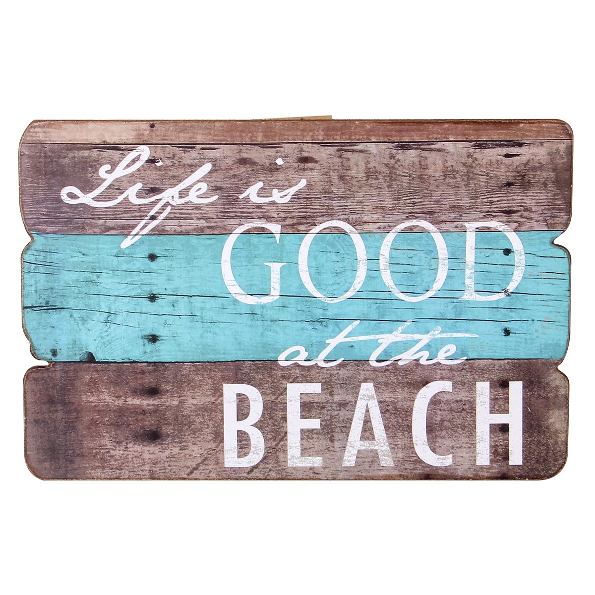 Nautical Beach Hut Hanging Decorations Shabby Chic Real Wood Hearts Handmade