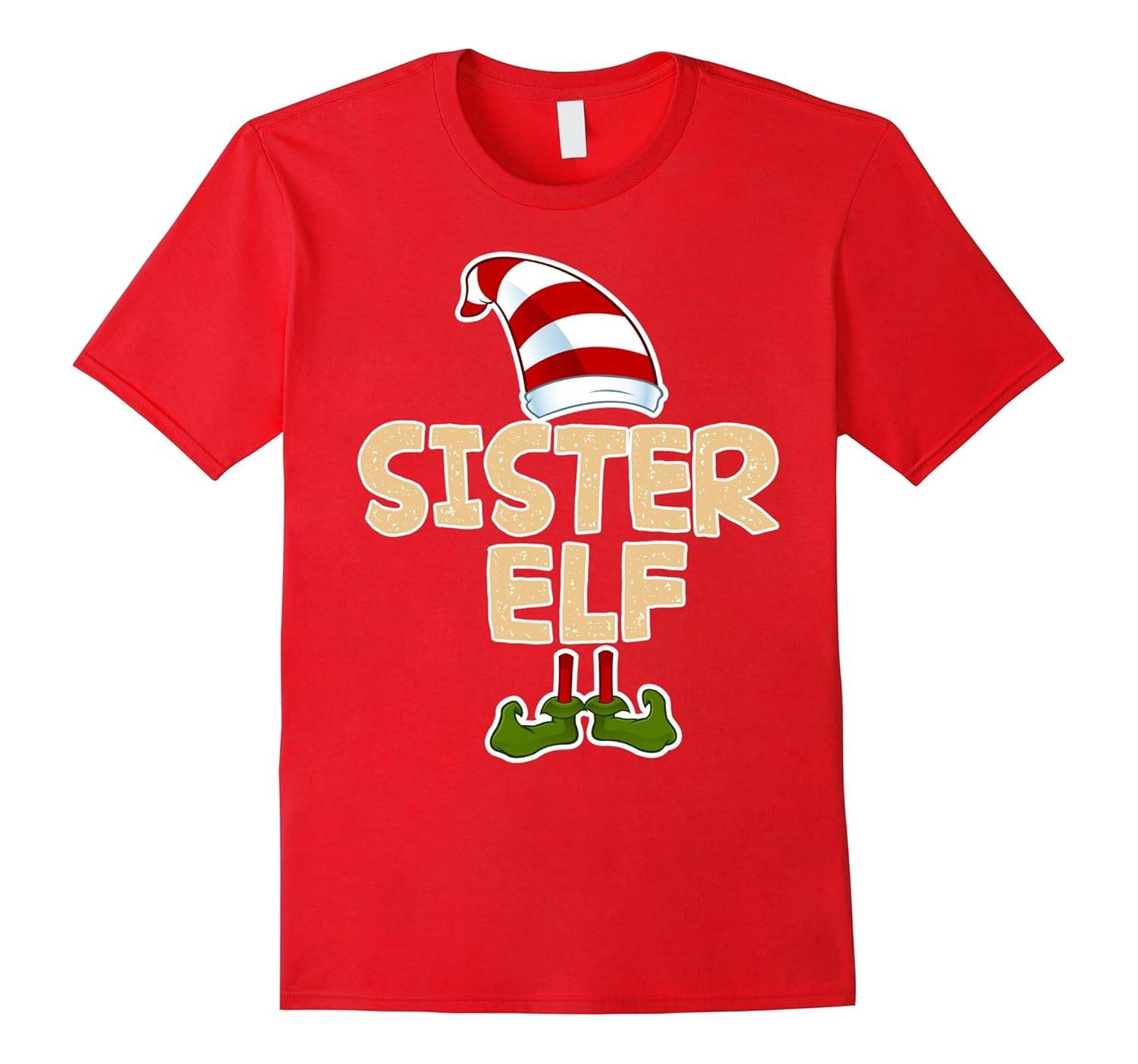 Sister Elf T-Shirt Funny Merry Christmas Costume Gift Shirt-ANZ