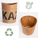 Kazai Real Wood 9L Waste Paper Bin Börje Ash Office Home view 3