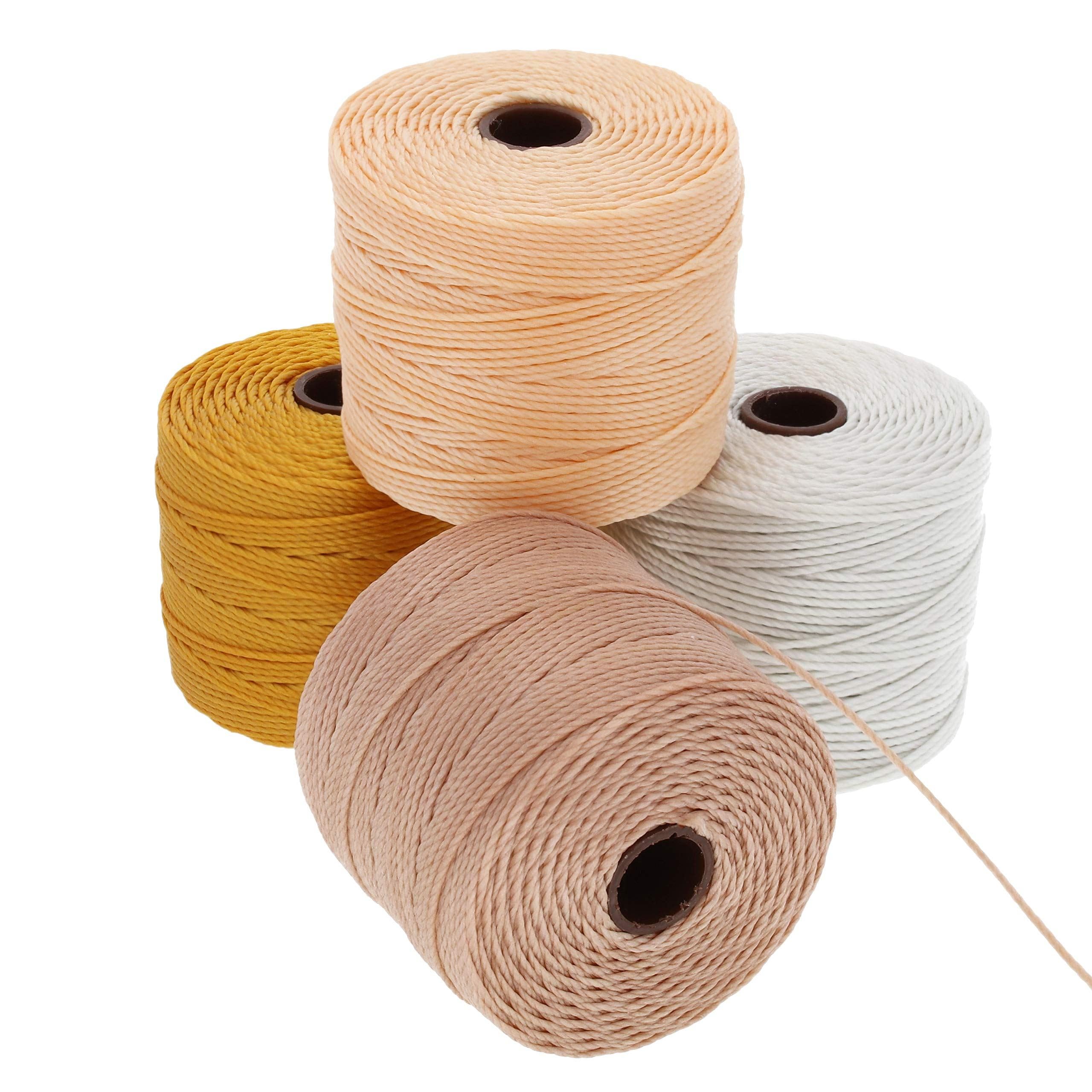 The Beadsmith S-Lon Bead Cord – .5 mm Twisted Nylon Cord for Stringing, 4-Pack, Honey Butter Mix, TEX210, 77 Yards per Spool — image 1