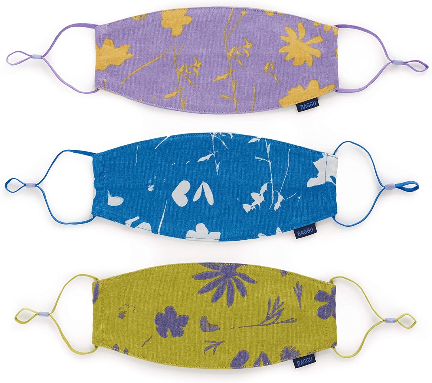 BAGGU Fabric Masks Loop Set, Cotton Masks for Travel or