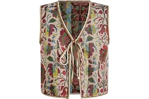 SweatyRocks Women's Floral Print V Neck Vest Tie Front Sleeveless Boho Vests Tops