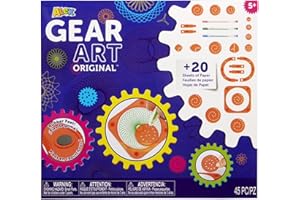 ALEX BRANDS Alex Toys - Gear Art Original - Supplies for Kids 9-12 - Designer Kit Drawing Supplies - Includes Spinner Gears, Gear Holders, and Gel Pens for Geometric Art and Shape Drawing - 1 Box, 45 Pieces