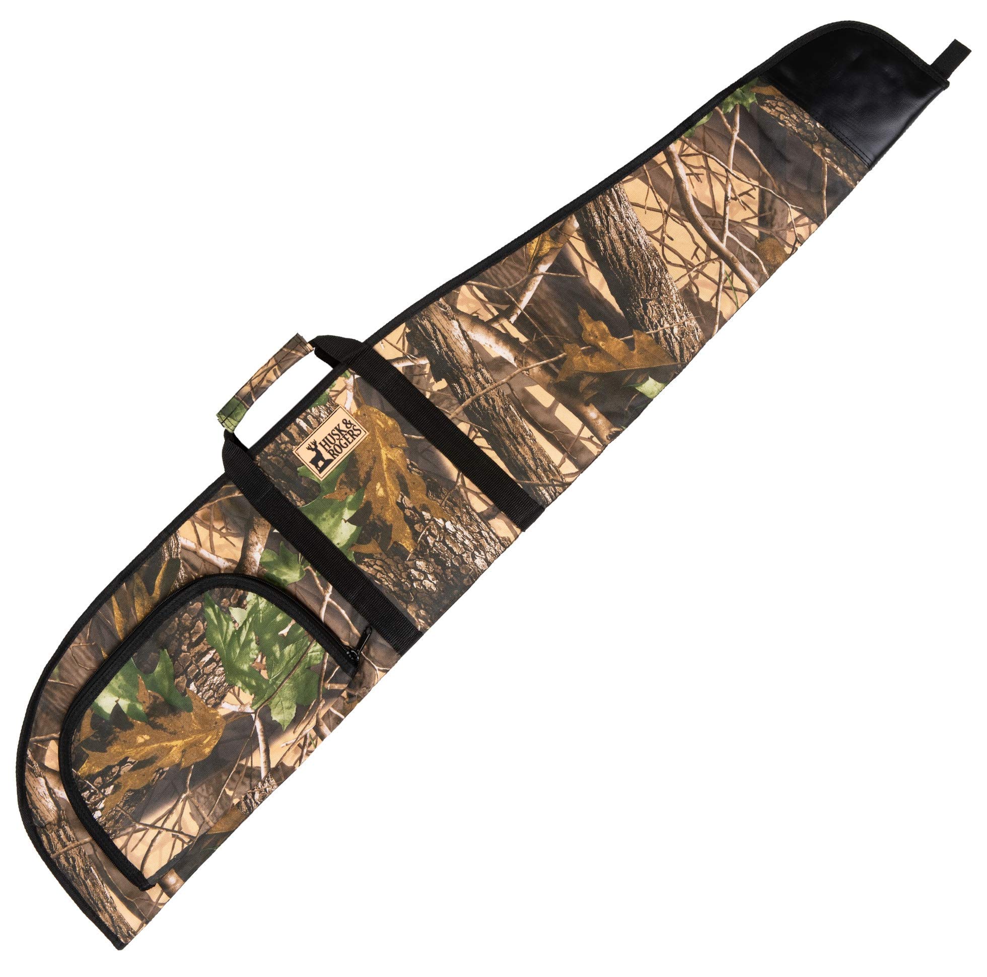 Husk & Rogers Camo, Green or Black Padded Soft Air Rifle Gun Carry Case with Pocket (Woodland Camo)