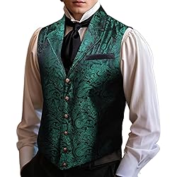 Barry.Wang Dark Green Victorian Vest Loki Men