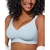 LUXMAY Wireless Bra for Women Support and Lift No Underwire Full Coverage Soft Comfort Regular Plus Size Bras